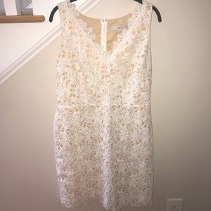 Loft White Embroidered Dress